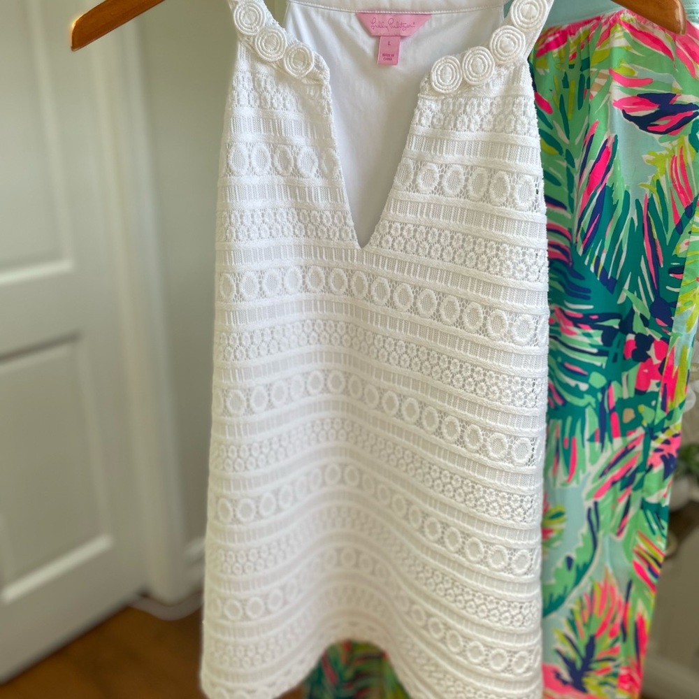 🌴 LILLY PULITZER WHITE ARYA TANK RESORT COLLECTION L